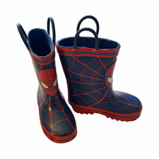 Marvel Spider-Man Boys US 6 Blue/Red Pull-On Mid-Calf Rain Boots