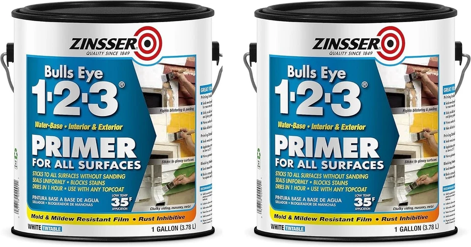 Bulls-Eye 1-2-3 Primer, White, Gallon, 2 Pack - Image 3 of 4