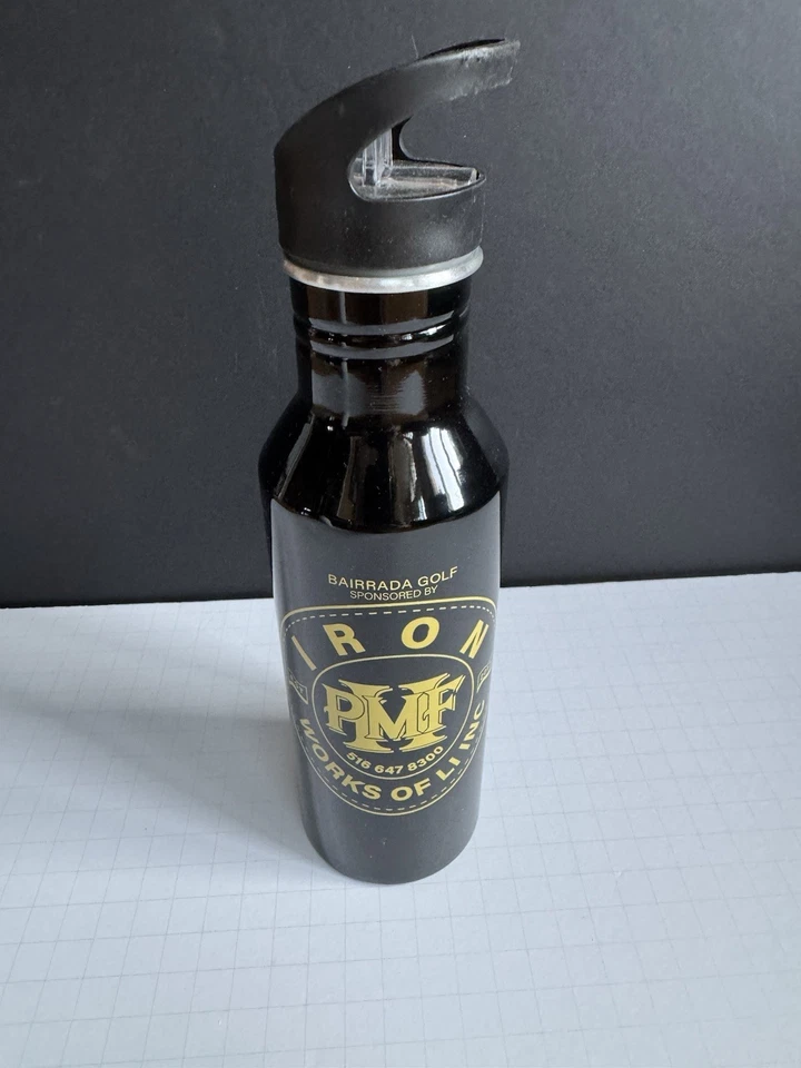 Golf giveaway water bottle stainless steel Set Of (2). One Black One White. New - Image 3 of 4