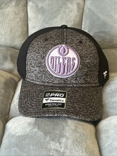 Edmonton Oilers Hockey Fights Cancer Hat M/L Flex Fit Fanatics NHL Authentic
