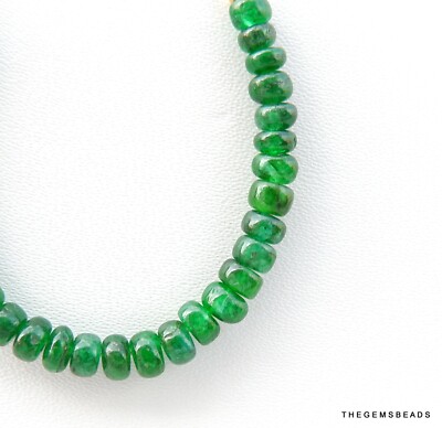 Natural Emerald Smooth Rondelle, 3.5mm Emerald 31 beads for jewelry making