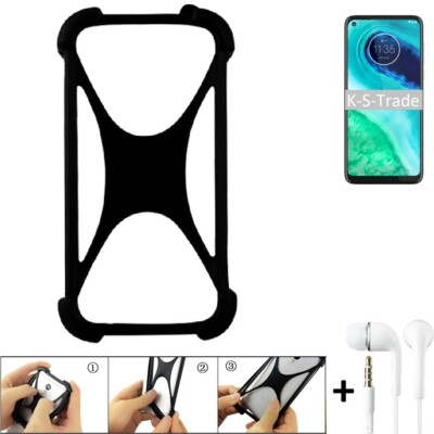 Schutzring für Motorola G8 Silikoncase + headphones Softcase Bumper Schutz Hül