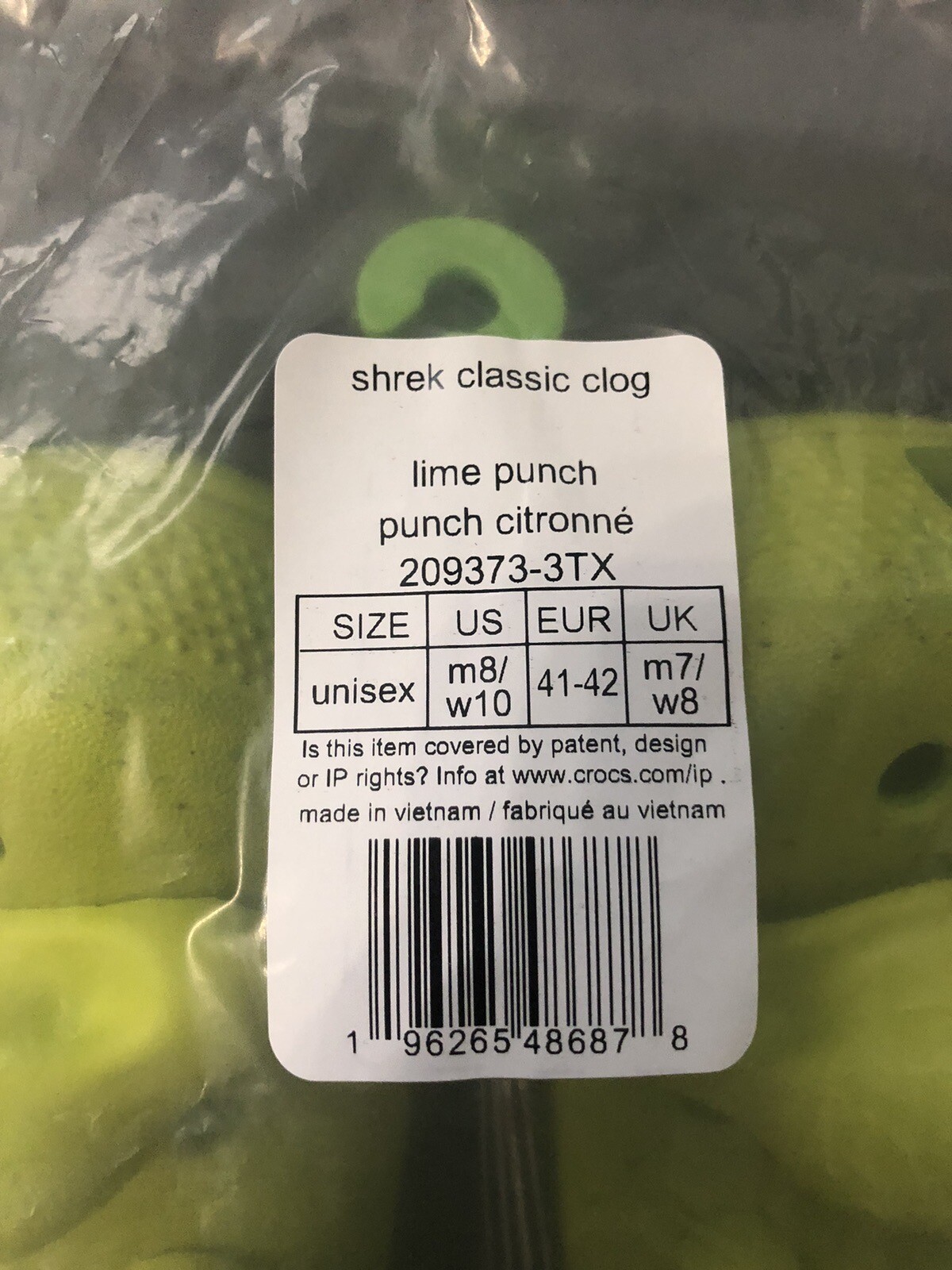 Crocs Clog x Shrek Croc Brand New with Box Size M8 W10 - In Hand Ready to  Ship