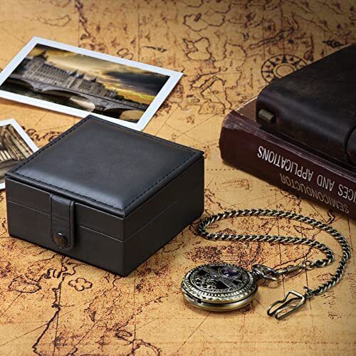 Treeweto Luxury PU Leather Pocket Watch Box Display Storage Case - Picture 6 of 7