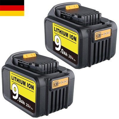 2pc Battery Für DeWalt DCB200 20V max 9000mAh Li-ion Battery DCB205 DCB206-2 NEW