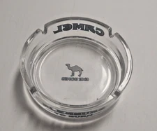 Vintage CAMEL Cigarettes Ashtray Clear Glass 5 1/2" "PLEASURE to BURN"