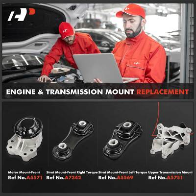 4x Motor Mount & Transmission Mount & Torque Strut Mount for