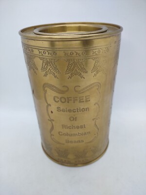 VTG EMPTY Coffee Can Selection Of Richest Coffee Beans Tin w/Lid