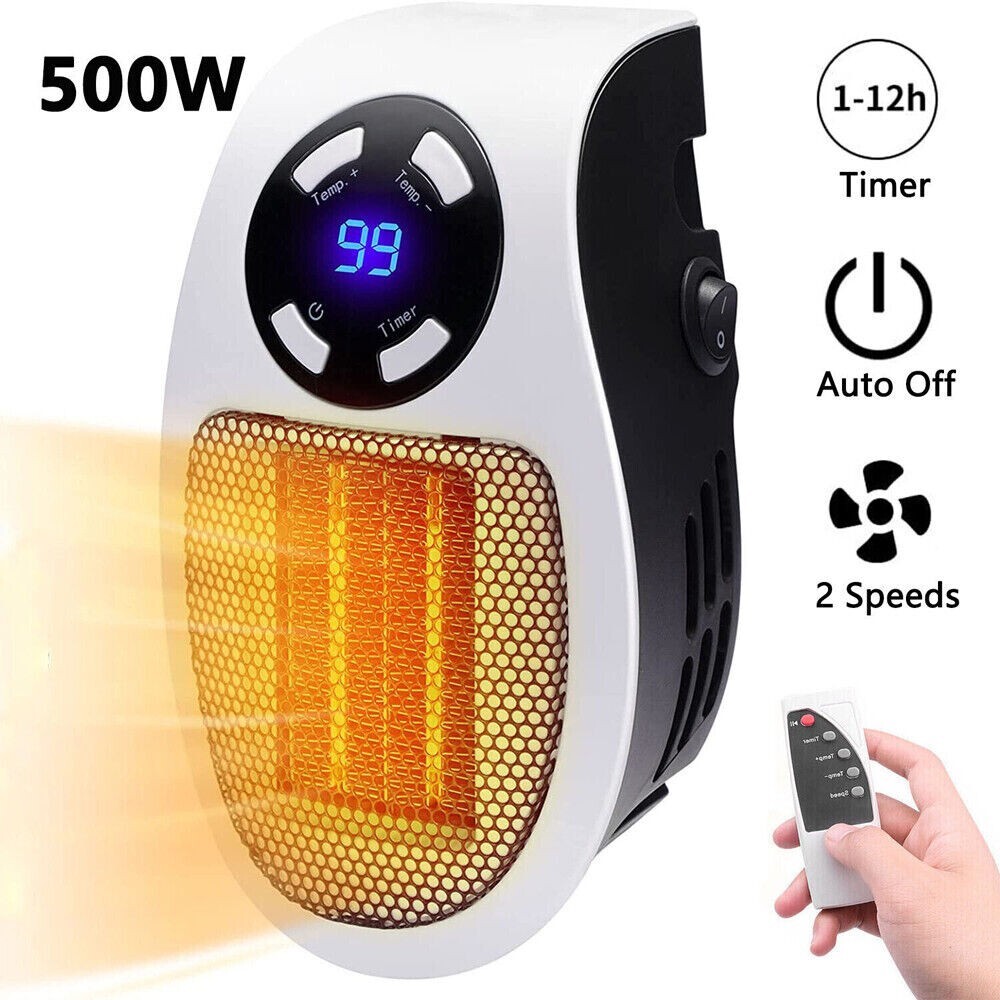 Mini Estufa Calentador Eléctrico 500w Sin Filo Portable Ajustable Timer Sus