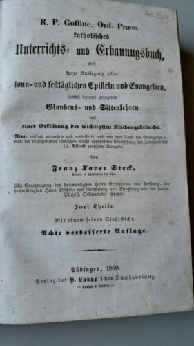 Katholisches Unterrichts und ERbauungsbuch von Franz Xaver Steck / Tübingen 1860 - Bild 5 von 11