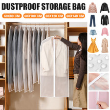 5/10/20x  Zip Clear Polythene Garment Covers Suit Dress Coat Dust Protector Bags