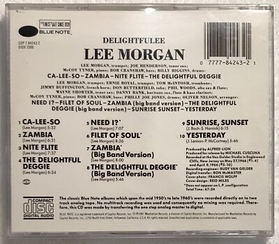 Delightfulee by Lee Morgan (CD) Reissue, Blue Note CDP 7 84243 2
