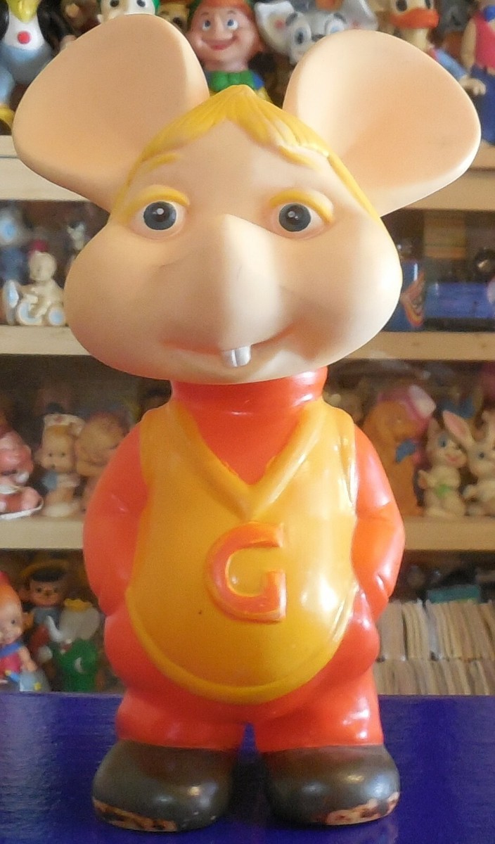 VINTAGE VINYL RUBBER TOY TOPO GIGIO MARIA PEREGO 1970s