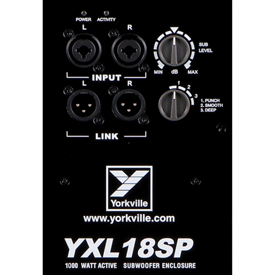 Yorkville YXL18SP 18" Active Subwoofer With DSP 1000 Watts Powered Sub - Image 4 of 4