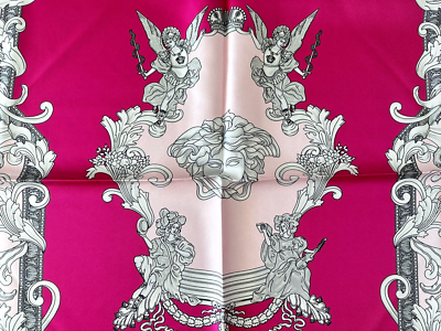 NEW Versace BAROCCO MEDUSA LARGE SILK FOULARD Silk Scarf 90 X 90