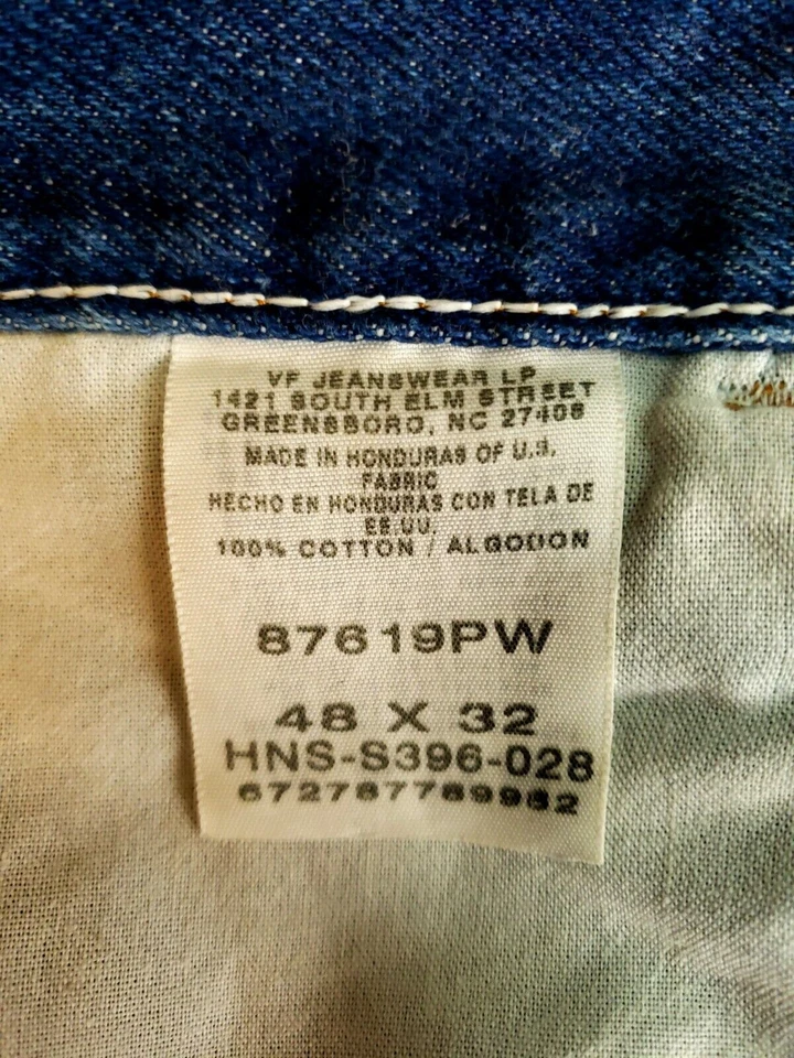 Rustler 48x32 Blue Jeans Classic Heavy Denim Work Dark Stone Wash Straight - Image 4 of 4