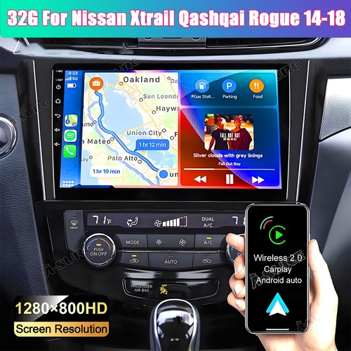 Pour Nissan Rogue 2014-17 Radio Apple CarPlay Android 13 GPS Stéréo WIFI Bt 2+32G
