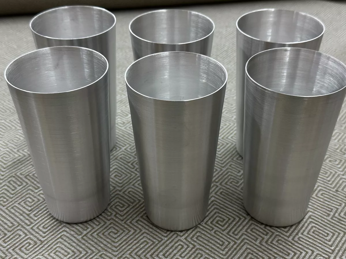 Retro Vintage Style Aluminum Tumbler Cups Set of 6 Fun Retro Colors  Unbreakable Metal Cups 16 Oz. Each 