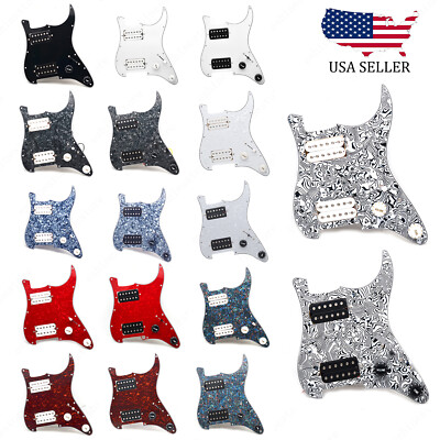 11 Hole HH Strat Style Loaded Pickguard For Stratocaster Various Colors US SHIP