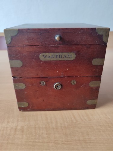Waltham watch nautical 8 day chronometer clock in original case maritime antique - Picture 7 of 15