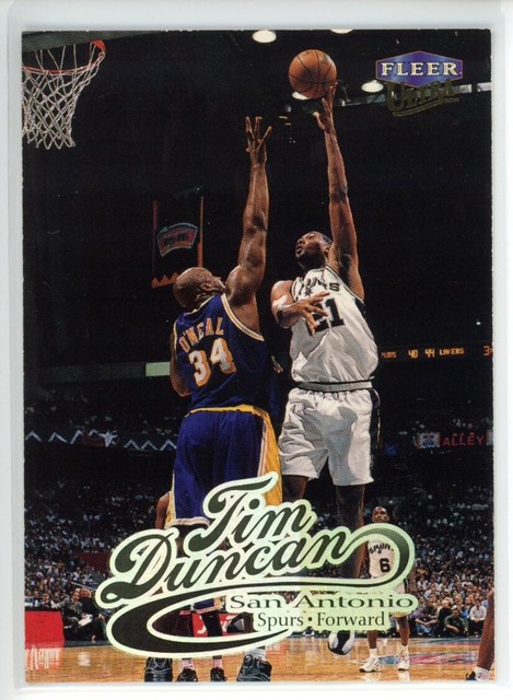 1998-99 Fleer Ultra #55 TIM DUNCAN W/ Shaquille O'Neal