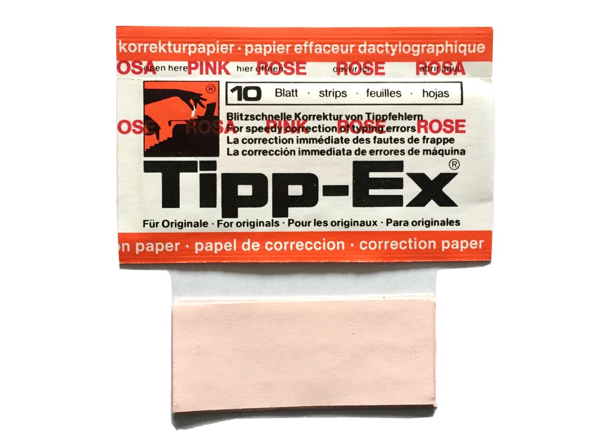 30 Hoja TIPP-EX Papel Corrector En Fucsia Rosa para Todos Escribir