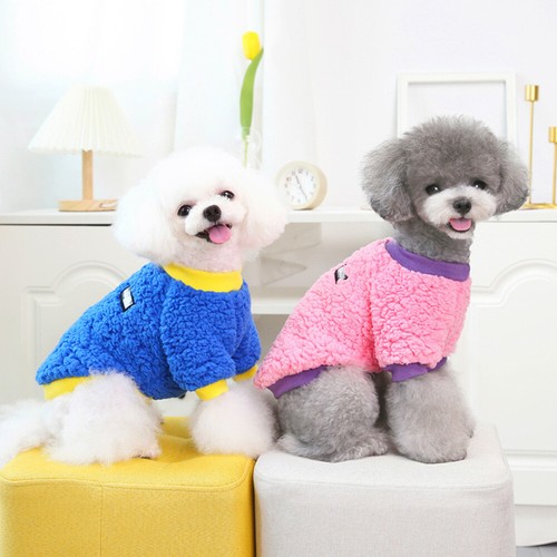 Pet Dog Cat Clothes Candy Colors Puppy Soft Warm Coat Pullover Autumn Winter - Picture 14 of 29