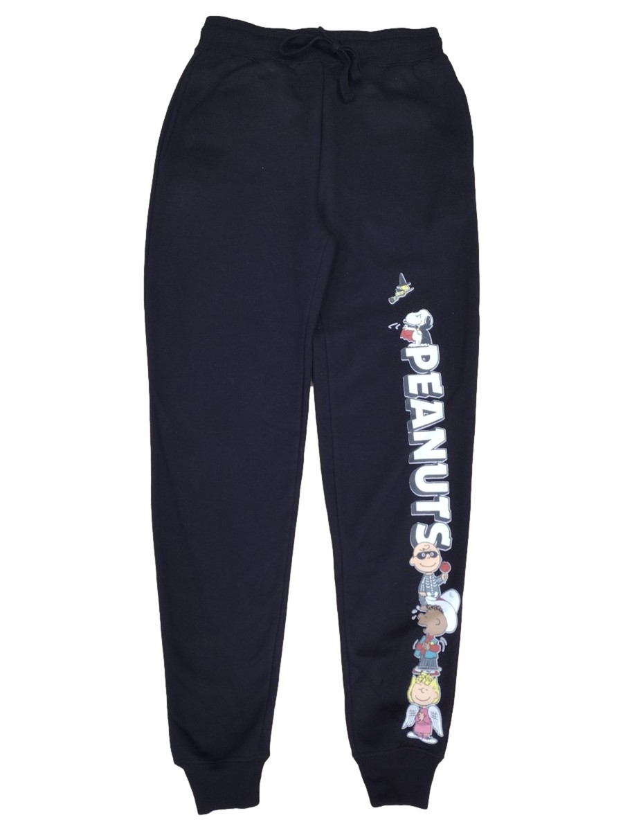 Peanuts Womens Black Snoopy Woodstock Halloween Joggers Sweat Pants
