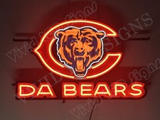 Chicago Bears Logo Da Bears 24" Vivid LED Neon Sign Lamp With Dimmer VL