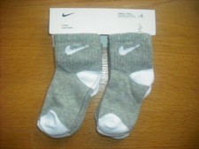 Toddler Boys NWT NIKE Socks Ankle 6prs Gray w/White Swooshes Heels Toes Ages 2-4
