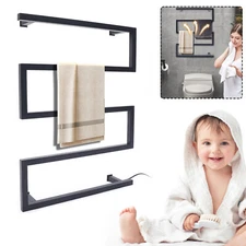 Towel Warmer Rail Wall-Mounted Electric Heated Towel Racks With 5 Bars Rack