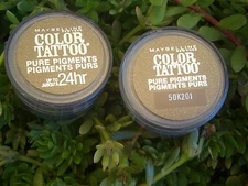 2 MAYBELLINE  COLOR TATTOO PURE PIGMENTS LOOSE 24 HOUR EYE SHADOW DOWNTOWN BROWN