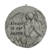 Pendant, Always in our hearts, Angel. 3.75"