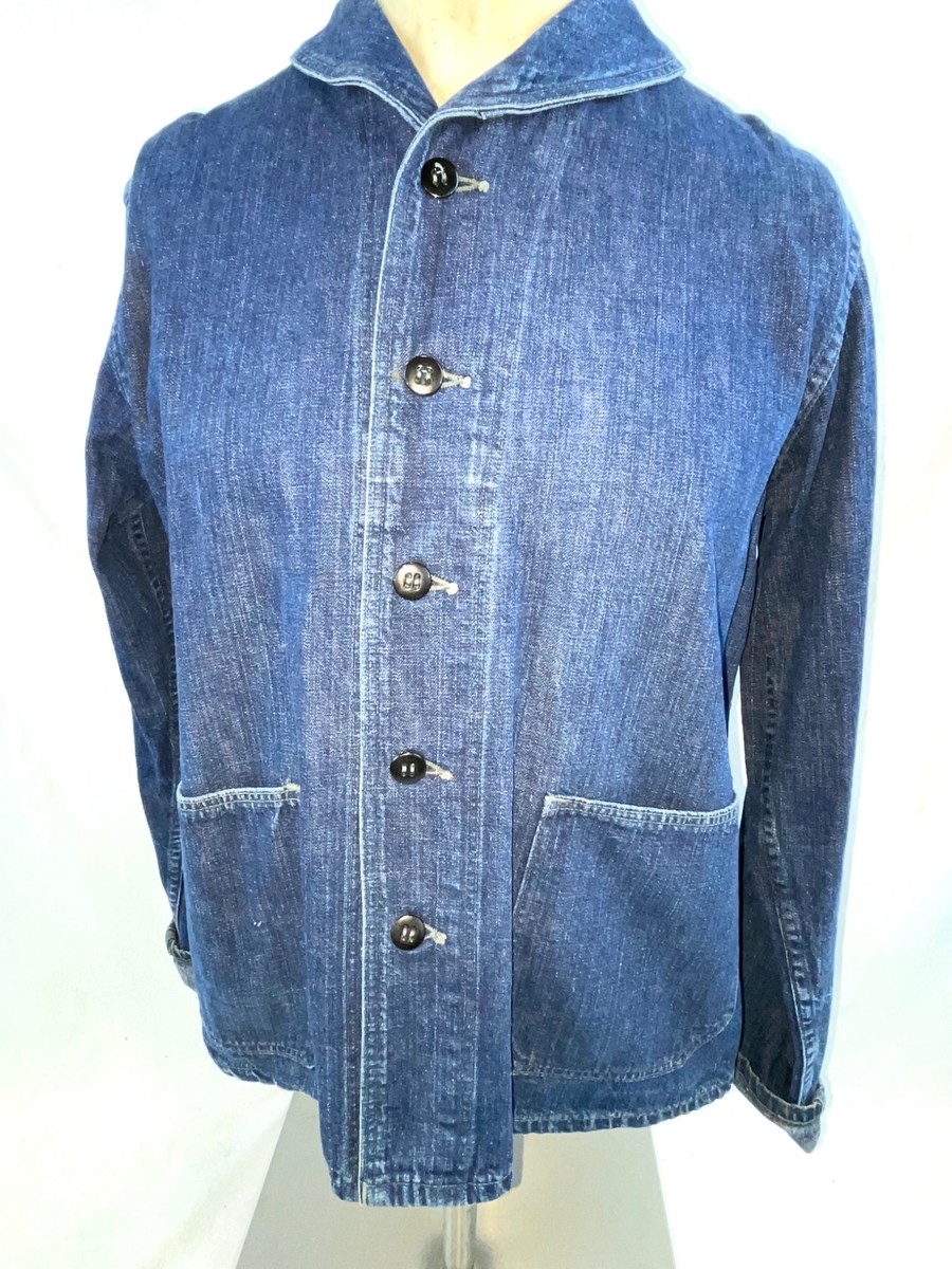 ジャケット・アウター 40's US NAVY Shawl Collar Denim Coverall 40's] WWⅡ U.S.Navy Shawl Collar Denim Coverall