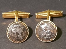 A Vintage Pair of Carved Iron Mythical Beast / Bird / Dragon / Griffin Cufflinks