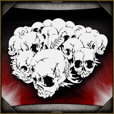 Skull Background 17 -  Airbrush Stencil Template Airsick