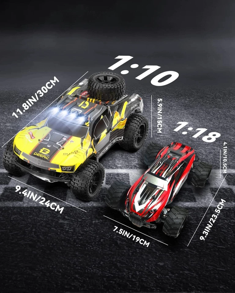 DEERC 9201E 1:10 Large RC Car Off Road 48 km/h 4x4 Off-Road Monster Crawler Toy - Image 3 of 4