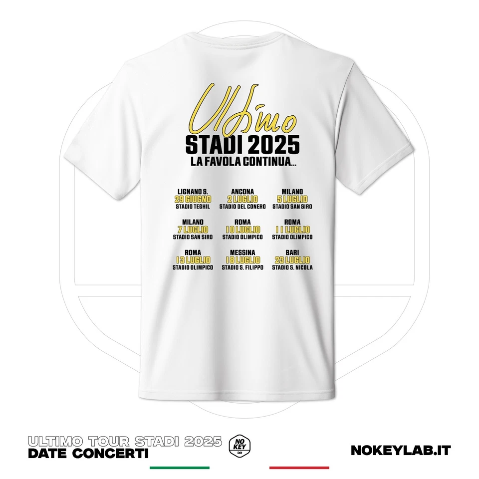 T-shirt Ultimo Tour Stadi 2025 – Date Ufficiali Concerti Maglia Fan Uomo Donna - Imagen 4 de 4