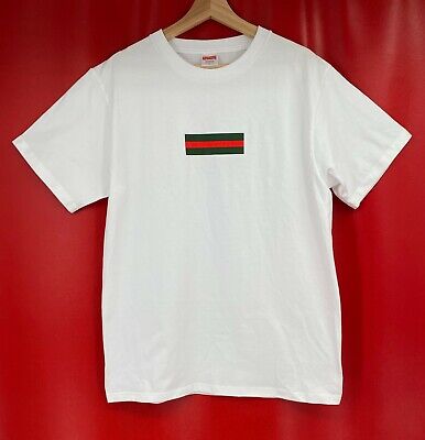 en million mens Tilsyneladende Supreme x Gucci 100% Authentic RARE Box Logo White Immaculate Tee Shirt  Size L | eBay