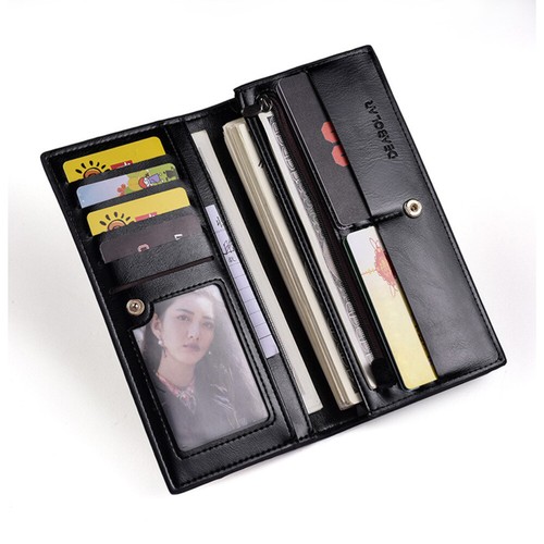 Men's Fashion PU Long Wallet Large Capacity Wallet for Check Credit - Picture 5 of 12