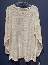 Womens Large White Sweater, Cover, Sheer, Vintage The Villager, NWT, USA Made