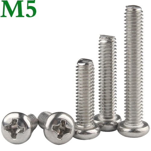 M5 304 Stainless Steel Phillips Pan Head Machine Screws,Cross Recessed DIN 7985A - Bild 1 von 11
