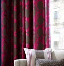 TISSU RIDEAU ROSE 10m Ashley Wilde LOLA FRAMBOISE Jacquard