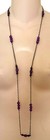 VINTAGE LONG STRAND PURPLE BEADS & CHAIN NECKLACE 40" / 20" Drop — photo 1