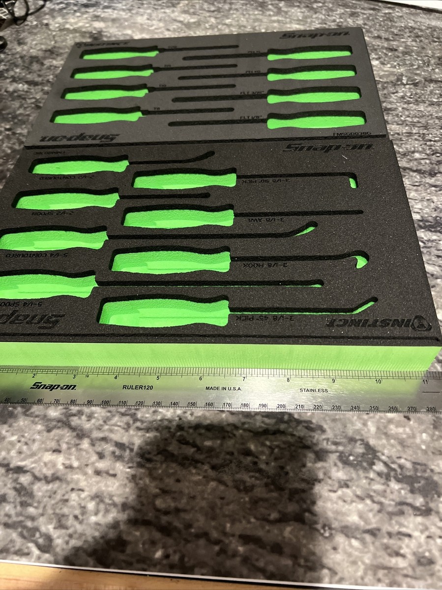 Snap-on 2pc foam organizers for mini screwdriver / pick / seal
