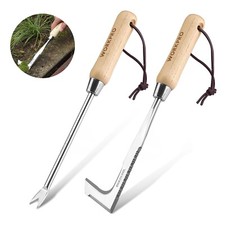 WORKPRO Weed Remover Tool 2Pcs with Wood Handle,Weeding Tools for Dandelion