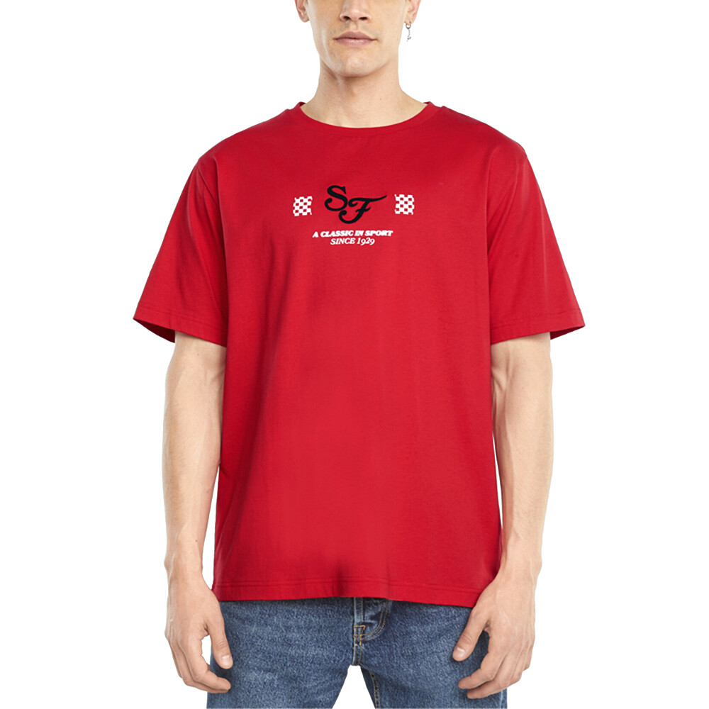 Футболка с круглым вырезом и коротким рукавом Puma Sf Race Statement Мужские красные повседневные топы 53164