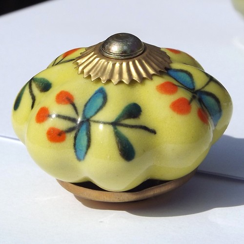 Ceramic knobs pulls handles for doors drawers cupboard cabinet wardrobe - brass - Picture 172 of 180