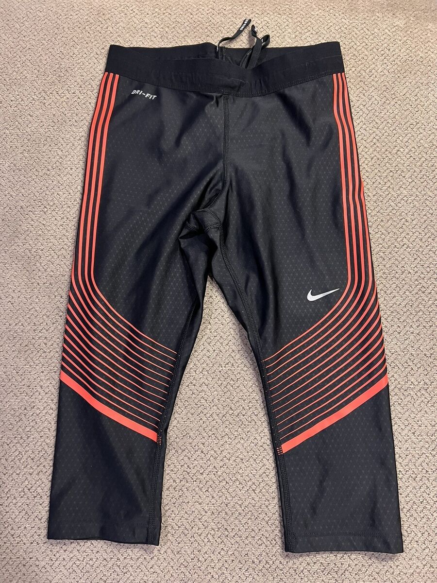 Men's Nike Pro Elite Shiny 3/4 Running Tights Compression Men's Nike Pro Elite Shiny 3/4 Running Tights Compression