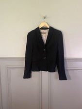 Jigsaw Uk10 Wool Blend Blazer Smart Casual Black Bow Detail Classic Sp002